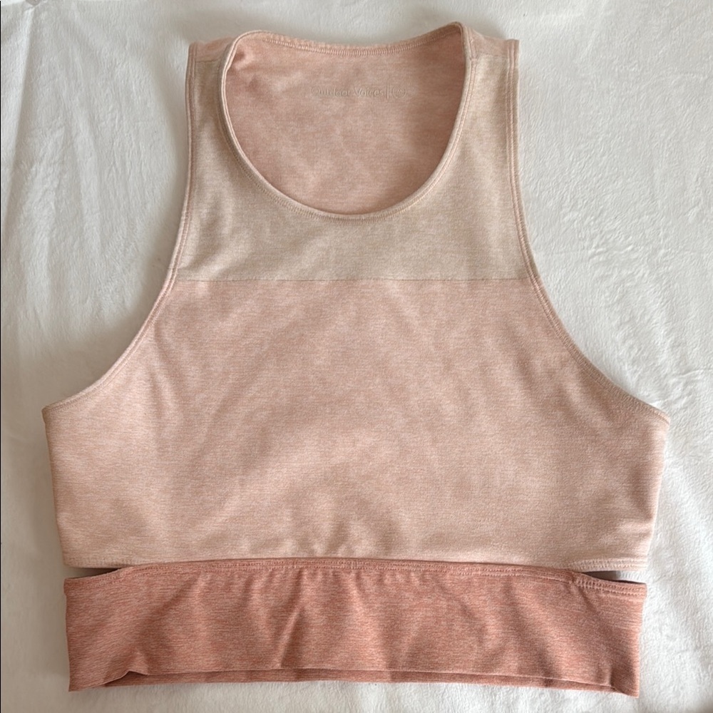 Outdoor Voiced Pink Ombré Sleeveless Crop Top Sports Bra Size M